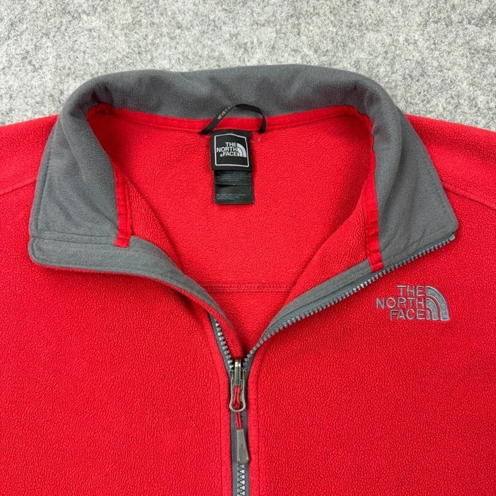 The North Face Jacket Mens Medium Red Polartec Fleece Full Zip Hiking Gorpcore